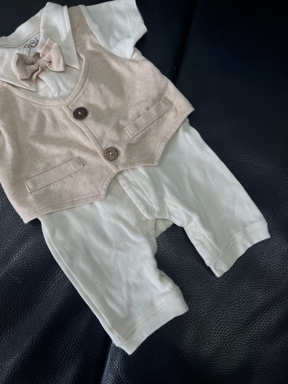 Set bodysuit Bobicraft gile màu nâu kem và bộ quần áo dài tay Boube màu vàng (size 3→6m) tặng kèm ủ quấn Mintuu màu vàng sọc trắng - Ảnh 20