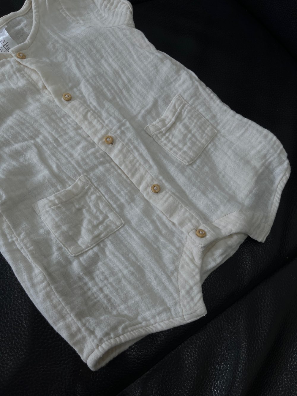 Set 4 bodysuit H&M màu xanh/be (size 2→9m) - Ảnh 3