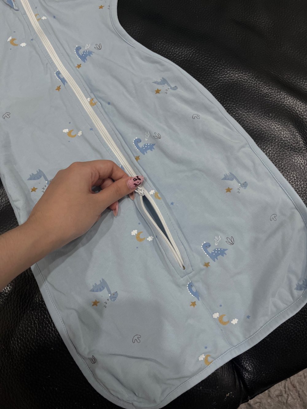 Set 3 nhộng kén ngủ Unbee, 2 màu trắng họa tiết hoạt hình (size 0→3m) & 1 màu xanh (size 0→6m) - Ảnh 24