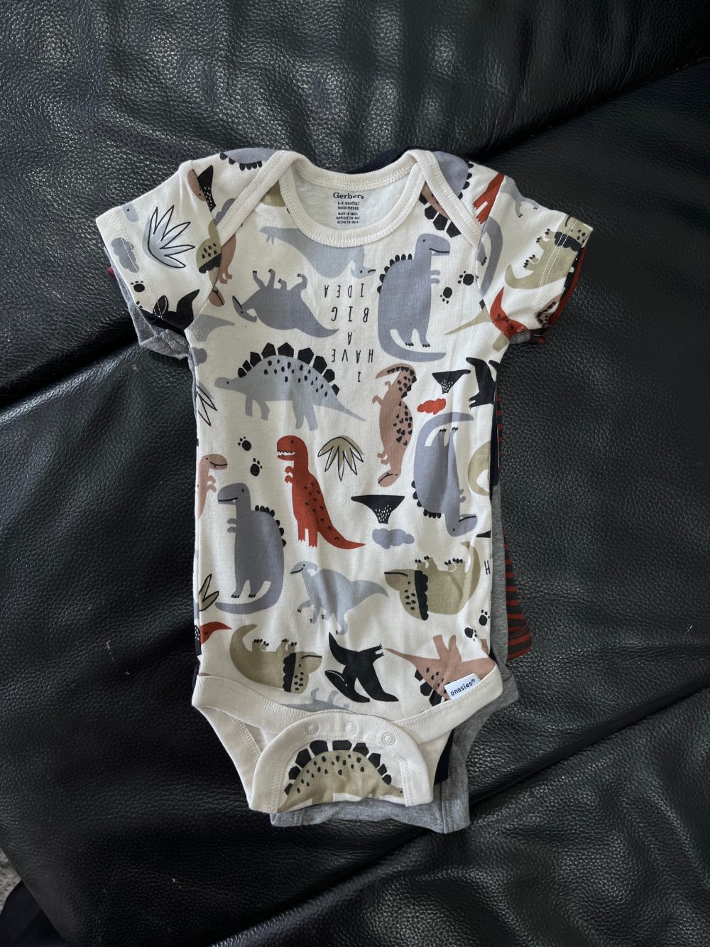 Set 4 bộ bodysuit Gerber chủ đề khủng long (size 6→9m) - Ảnh 22