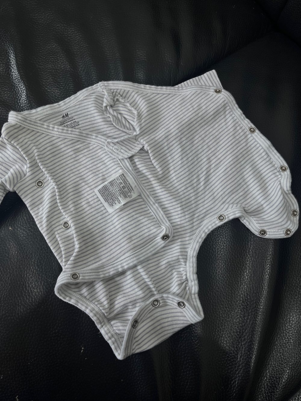 Set 3 bộ bodysuit đáp chéo H&M màu xanh/trắng (size 0→1m) - Ảnh 15