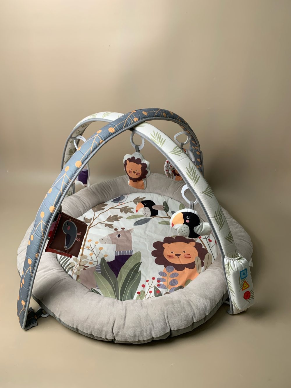 Thảm vải nằm chơi Telun Baby (ConCung) có nhạc, đèn, bảng điểu khiển màu xám (fullbox) - Ảnh 9