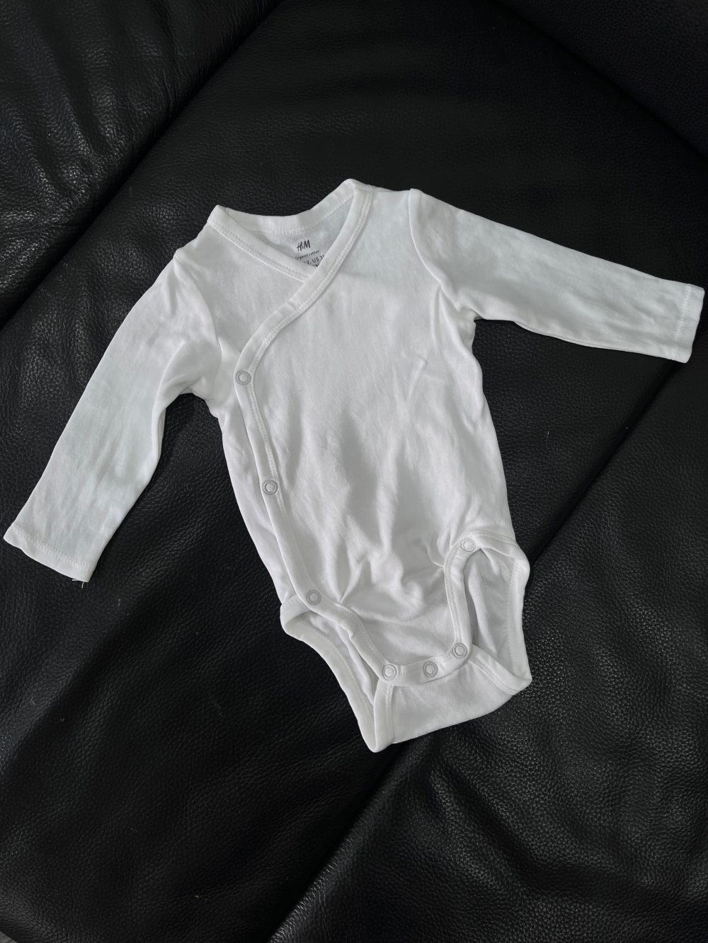 Set bodysuit len Mothercare kèm 2 bodysuit H&M màu trắng/sọc xanh (size 0→4m) - Ảnh 4