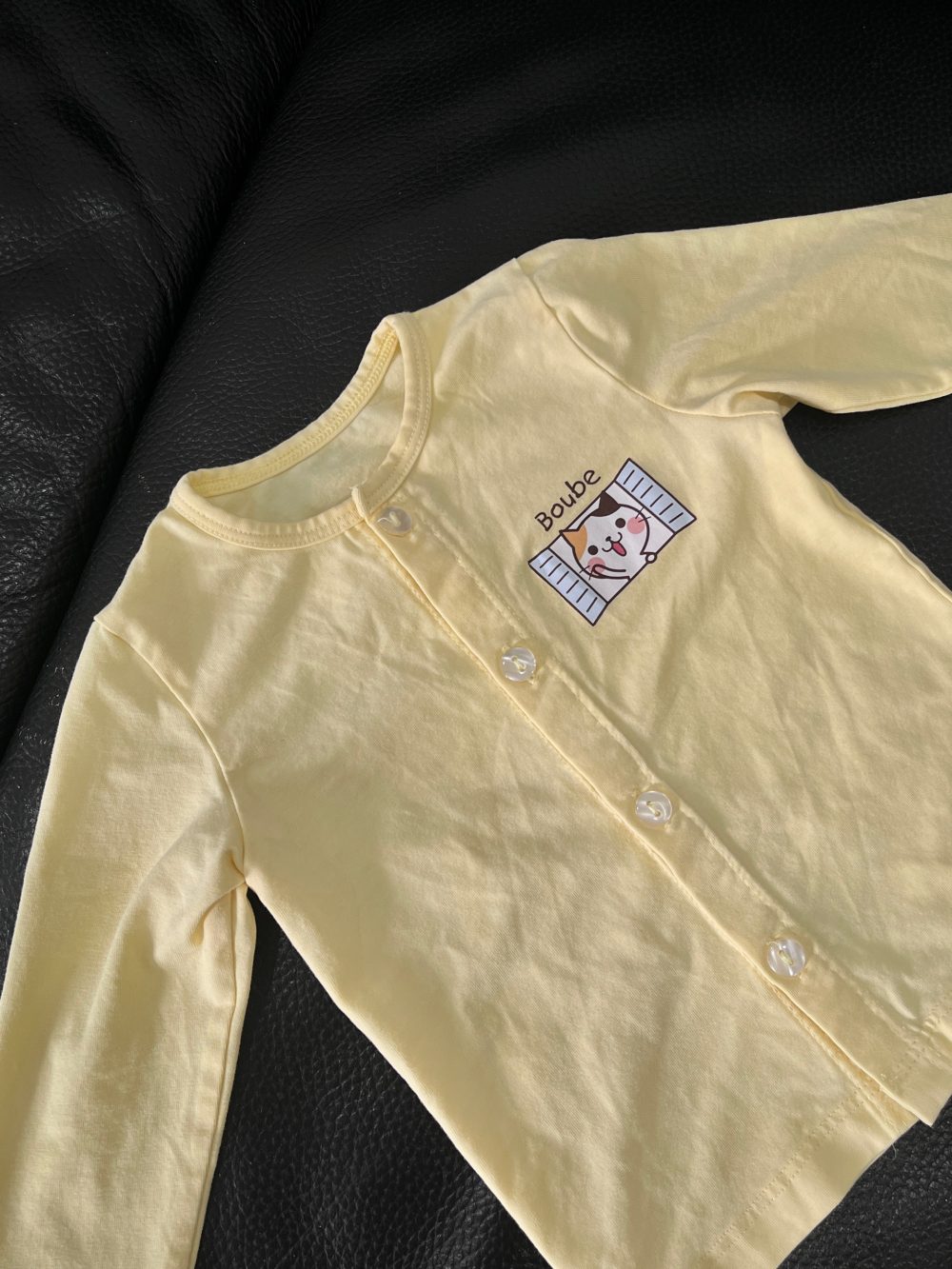 Set bodysuit Bobicraft gile màu nâu kem và bộ quần áo dài tay Boube màu vàng (size 3→6m) tặng kèm ủ quấn Mintuu màu vàng sọc trắng - Ảnh 14