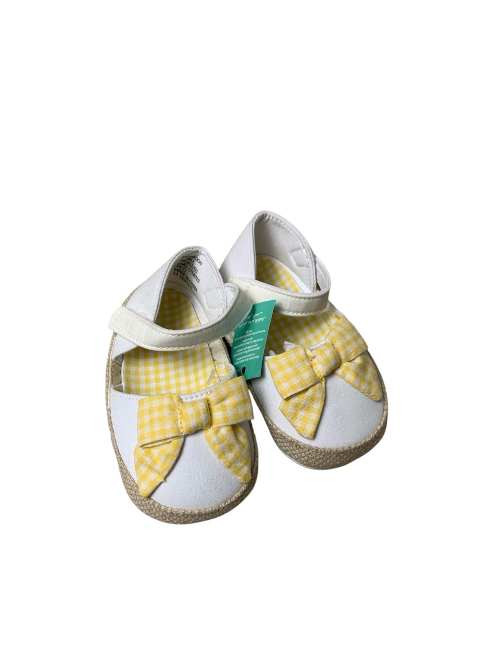 67c50981802341f99a8f775e1634187f Sandal tập đi Monsoon hoạ tiết nơ caro vàng ( size: 6->12m) - Ảnh 1