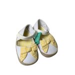 Sandal tập đi Monsoon hoạ tiết nơ caro vàng ( size: 6->12m)