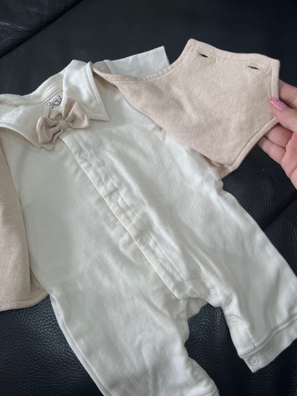 Set bodysuit Bobicraft gile màu nâu kem và bộ quần áo dài tay Boube màu vàng (size 3→6m) tặng kèm ủ quấn Mintuu màu vàng sọc trắng - Ảnh 21