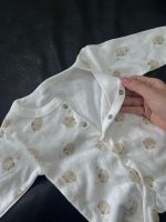 Set bodysuit dài tay kèm quần La Pomme màu nâu (size 0→3m) và bộ quần áo dài tay Asbaby màu trắng (size 3→6m) tặng kèm sleepsuit no brand màu trắng - Ảnh 9