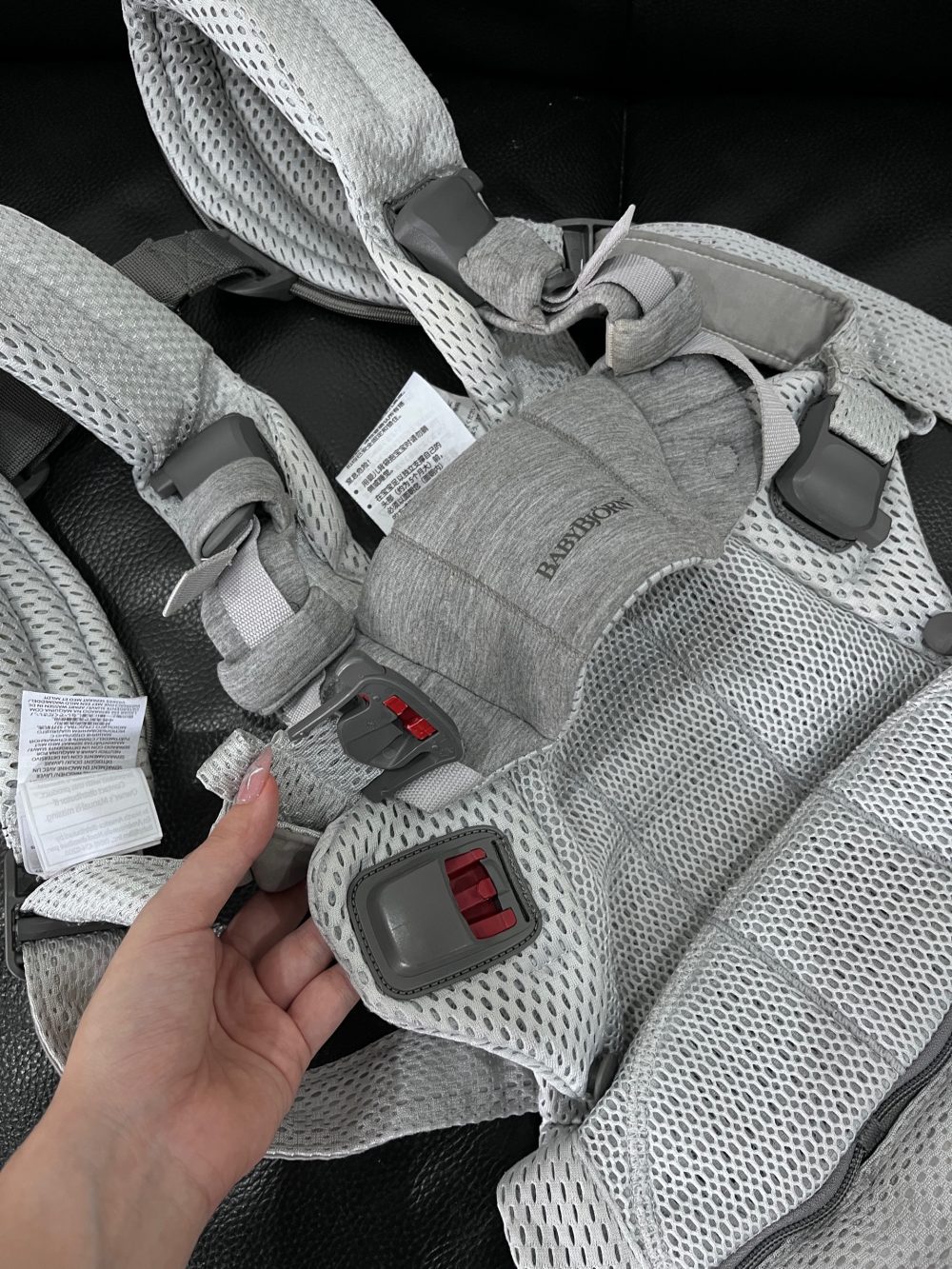 Địu BabyBjorn màu xám ( size: 0->3y ~ 3kg2->15kg) - Ảnh 7