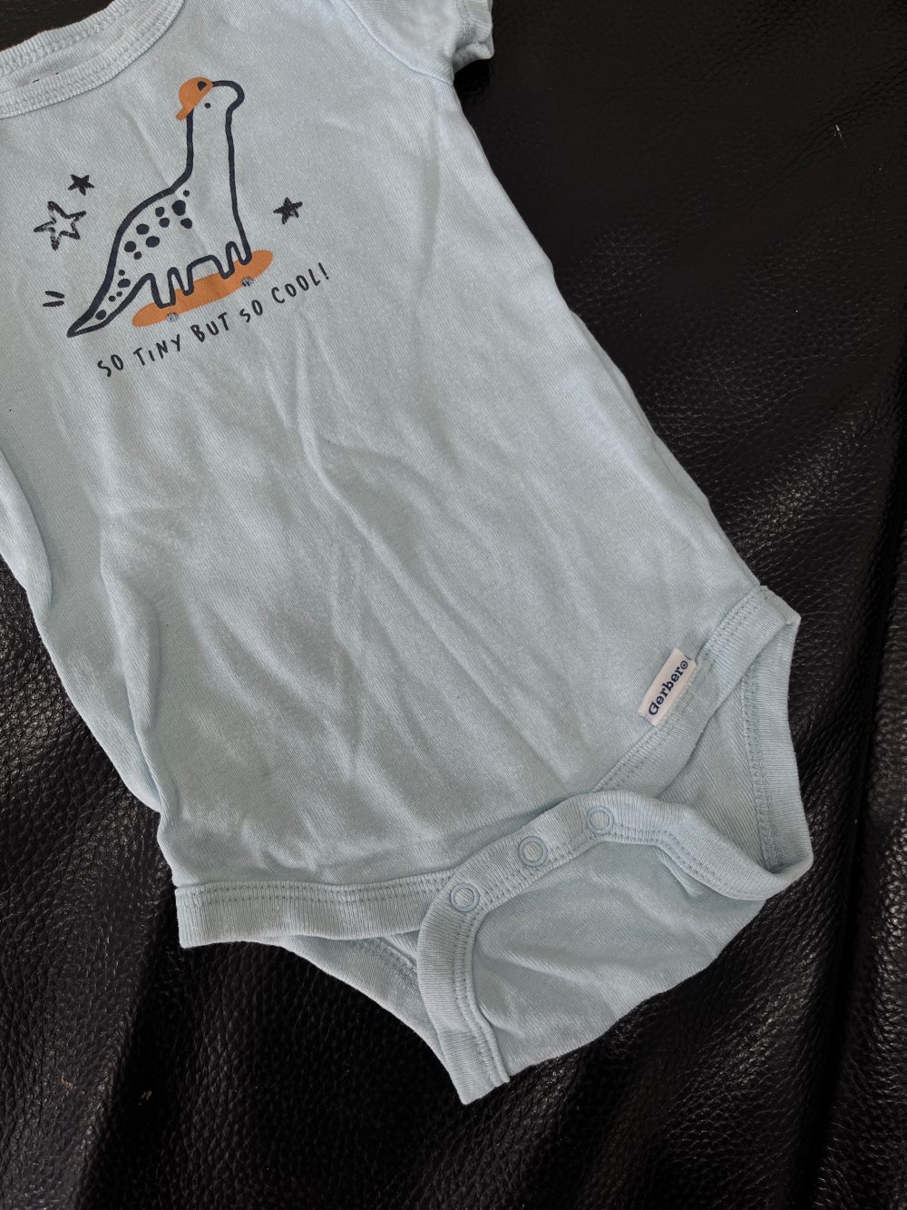 Set 2 bộ bodysuit Gerber màu cam/xanh dương (size 6→9m) - Ảnh 9