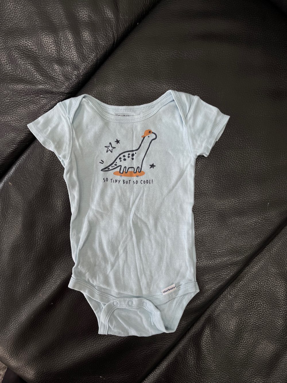 Set 2 bộ bodysuit Gerber màu cam/xanh dương (size 6→9m) - Ảnh 6