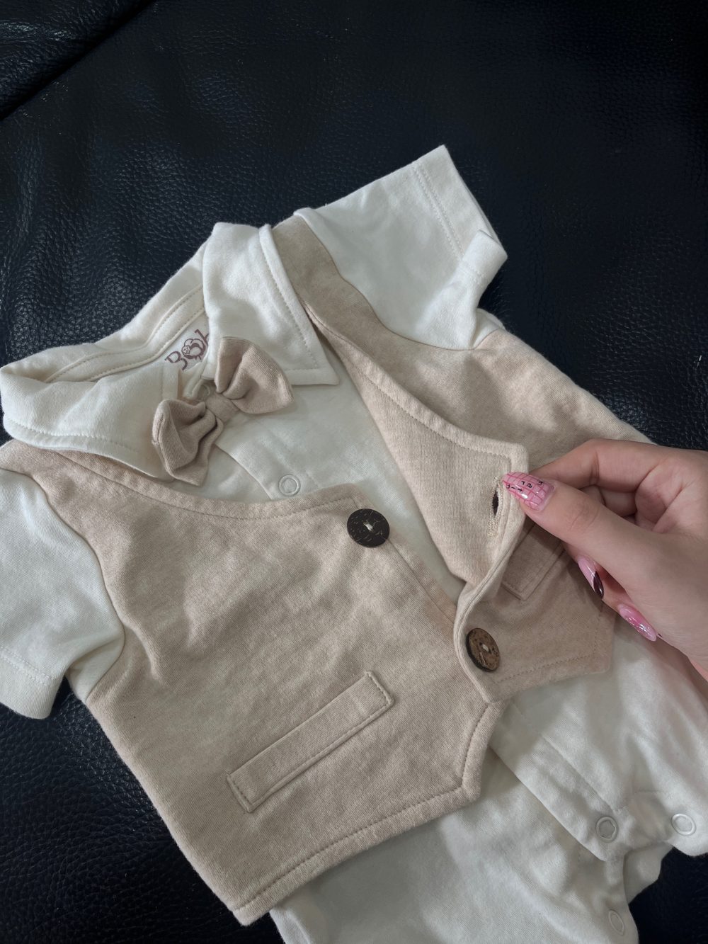 Set bodysuit Bobicraft gile màu nâu kem và bộ quần áo dài tay Boube màu vàng (size 3→6m) tặng kèm ủ quấn Mintuu màu vàng sọc trắng - Ảnh 25