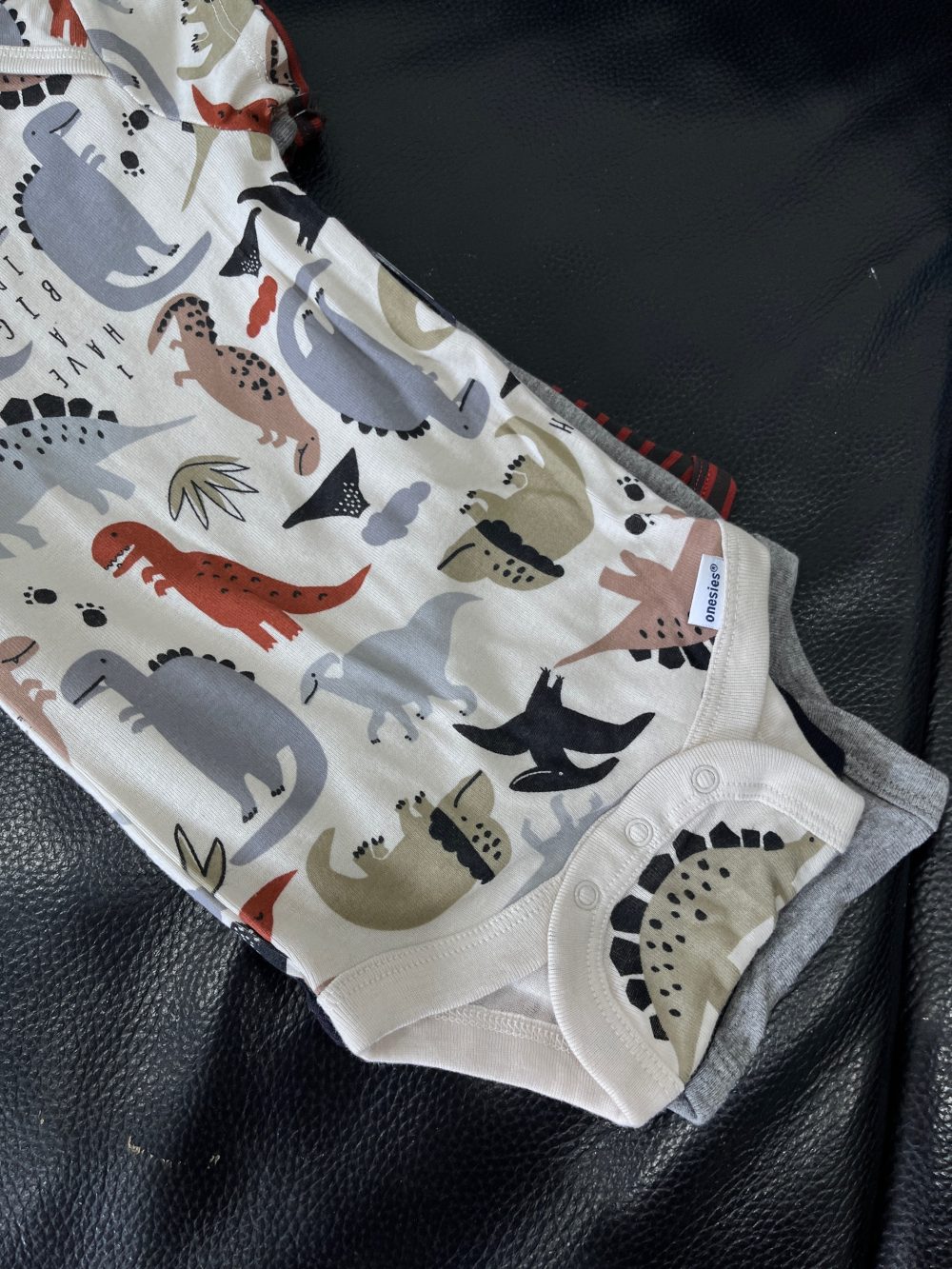Set 4 bộ bodysuit Gerber chủ đề khủng long (size 6→9m) - Ảnh 12