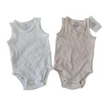 Set 2 bodysuit H&M màu trắng/nâu (size 6→9m)