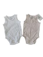 Set 2 bodysuit H&M màu trắng/nâu (size 6→9m)