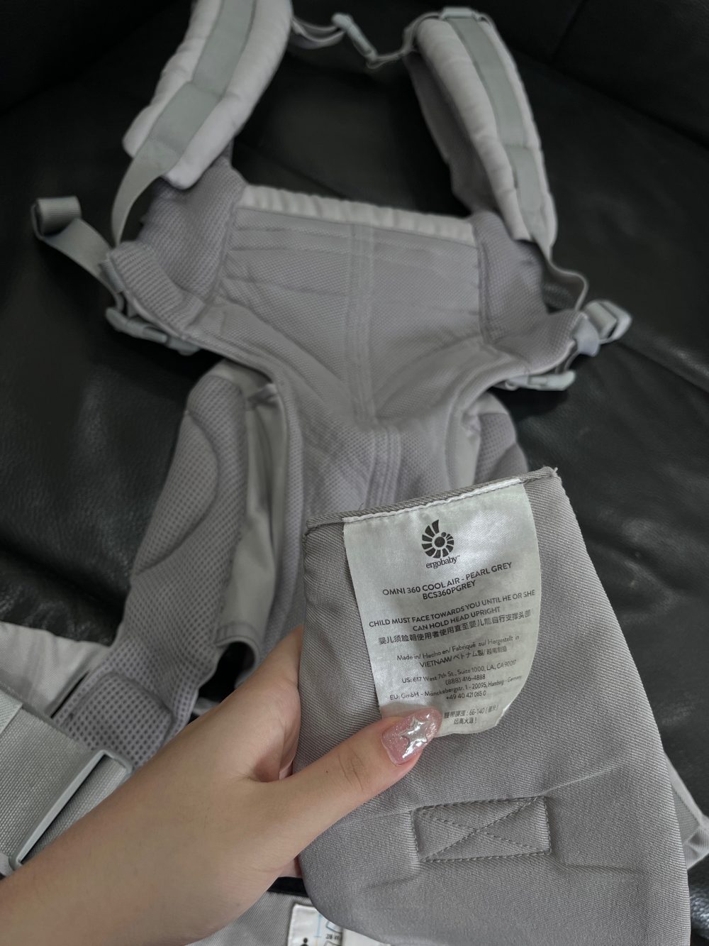 Địu Ergobaby Omni 360 Cool Air Mesh, Pearl Grey ( size:0->48m~ 3kg2->20kg) - Ảnh 5