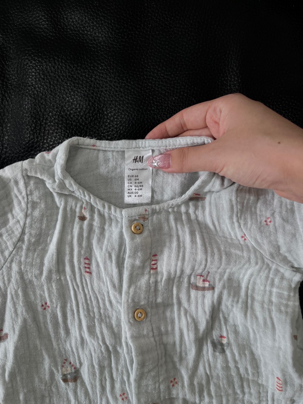 Set 4 bodysuit H&M màu xanh/be (size 2→9m) - Ảnh 24