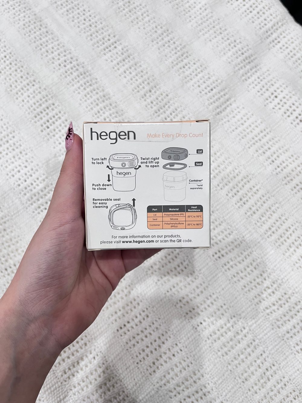 Bình sữa Hegen 150ml kèm nắp màu trắng (no box, ko kèm núm ti) - Ảnh 4