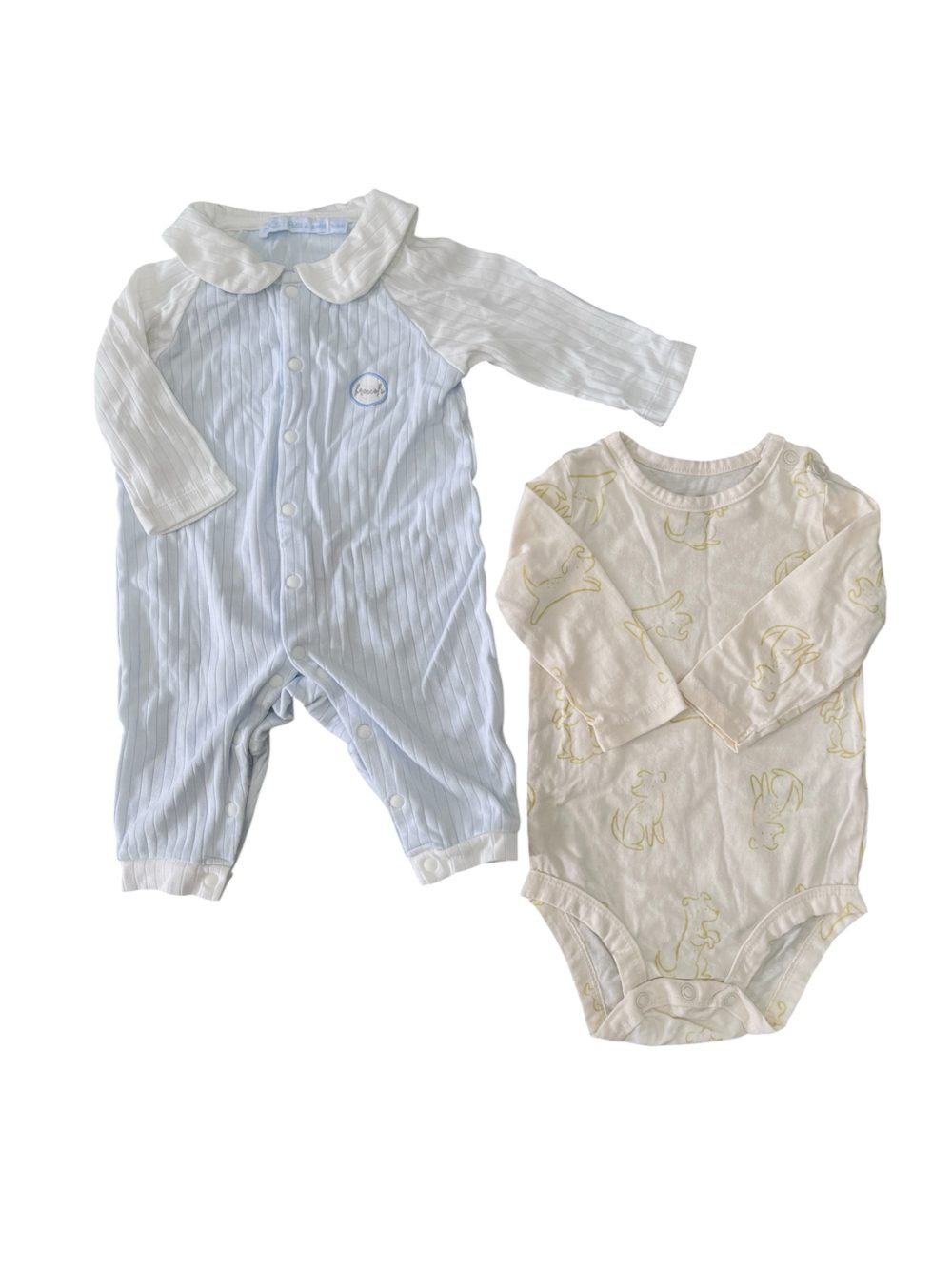 86a9cff1d9dc40a6979c316faf9160df Set 2 bộ body Carter's, Nous màu vàng, màu xanh (size: 3-6m) - Ảnh 1