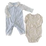 Set 2 bộ body Carter's, Nous màu vàng, màu xanh (size: 3-6m)