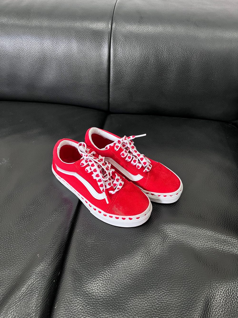 Giày Vans Kids Old Skool hoạ tiết trái tim màu đỏ (size 31.5~19cm) - Ảnh 5