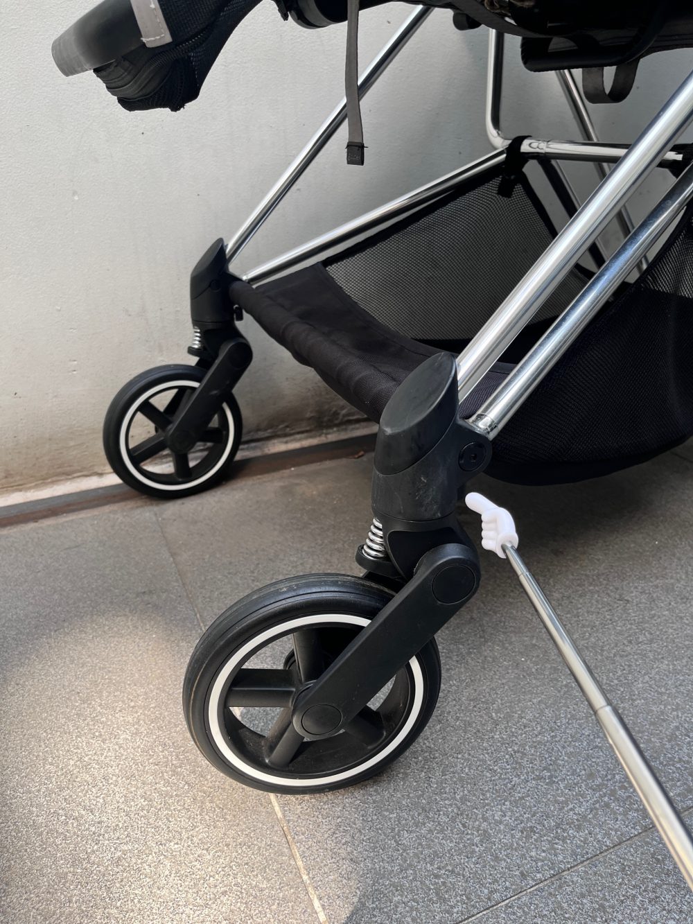 Xe đẩy Cybex mios 3 màu xám khung bạc ( size: 0->4y, tối đa 22kg) kèm adapter và áo mưa cybex - Ảnh 8