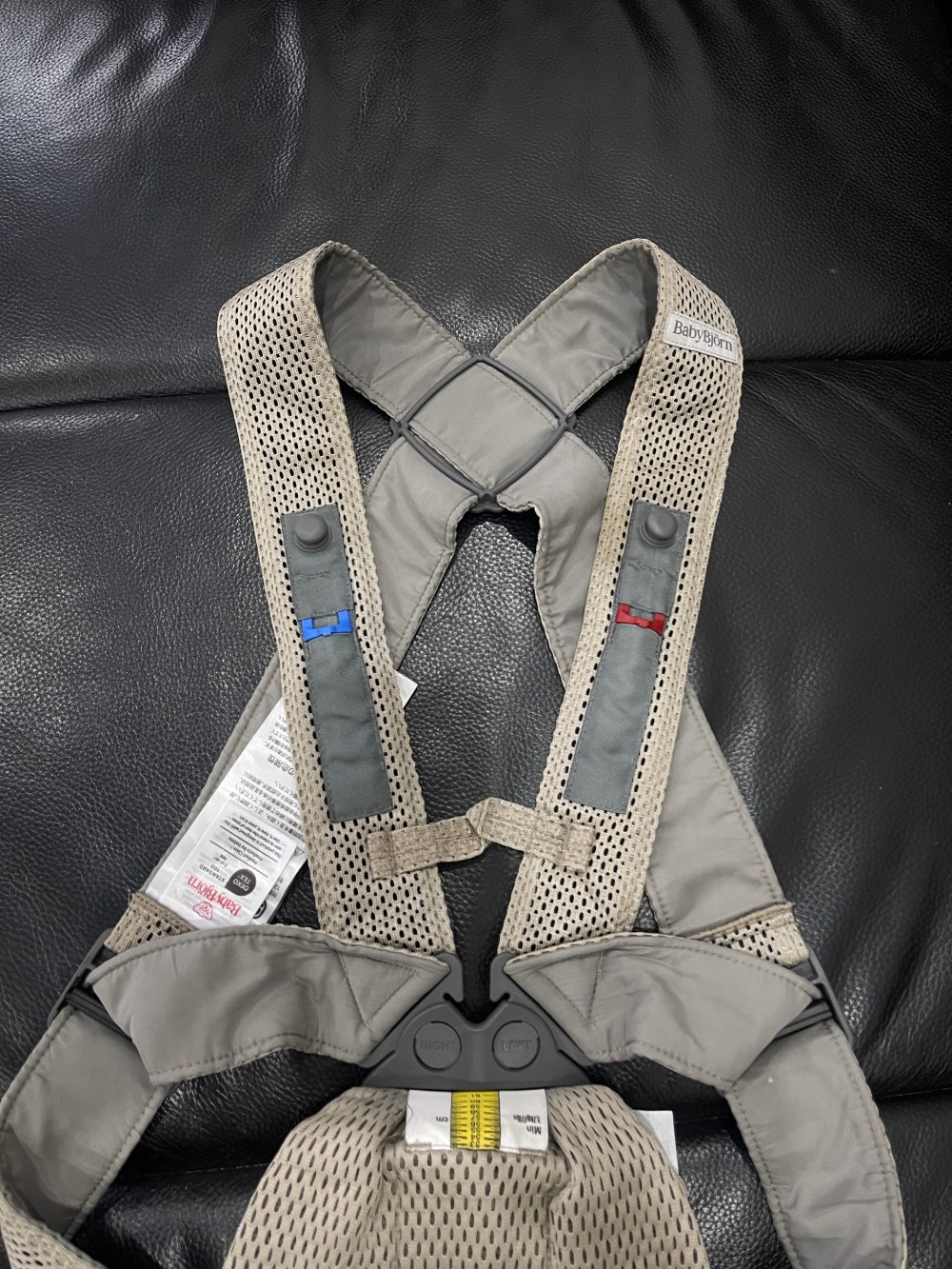 Địu BabyBjorn Baby Carrier Mini Ariy mesh màu grey beige (size: 0m->1y~ 3kg2->11kg) full box (Bill VNQ) - Ảnh 4