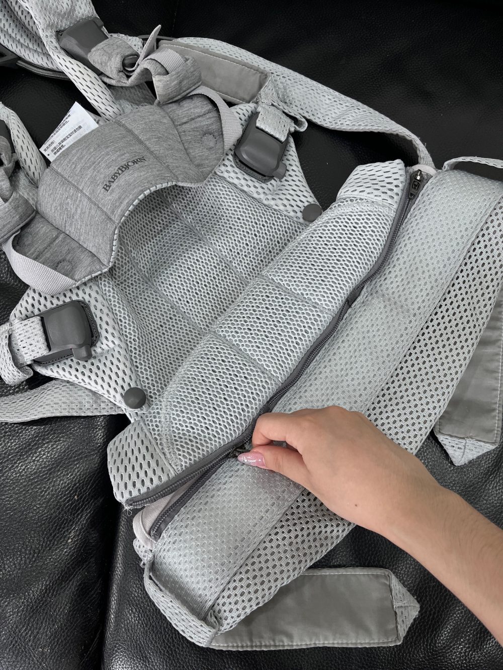 Địu BabyBjorn màu xám ( size: 0->3y ~ 3kg2->15kg) - Ảnh 10