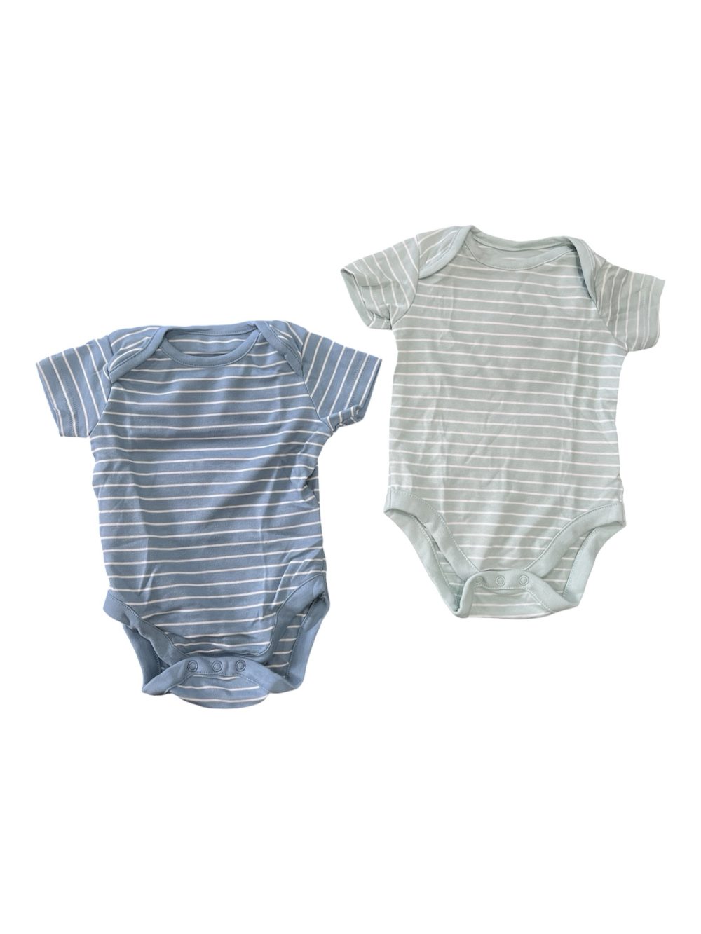 899b67b5cbe34a01964de1d30a4bbb74 Set 2 bodysuit ngắn tay Mothercare màu sọc xanh dương/xanh lá (size 3→6m) - Ảnh 1