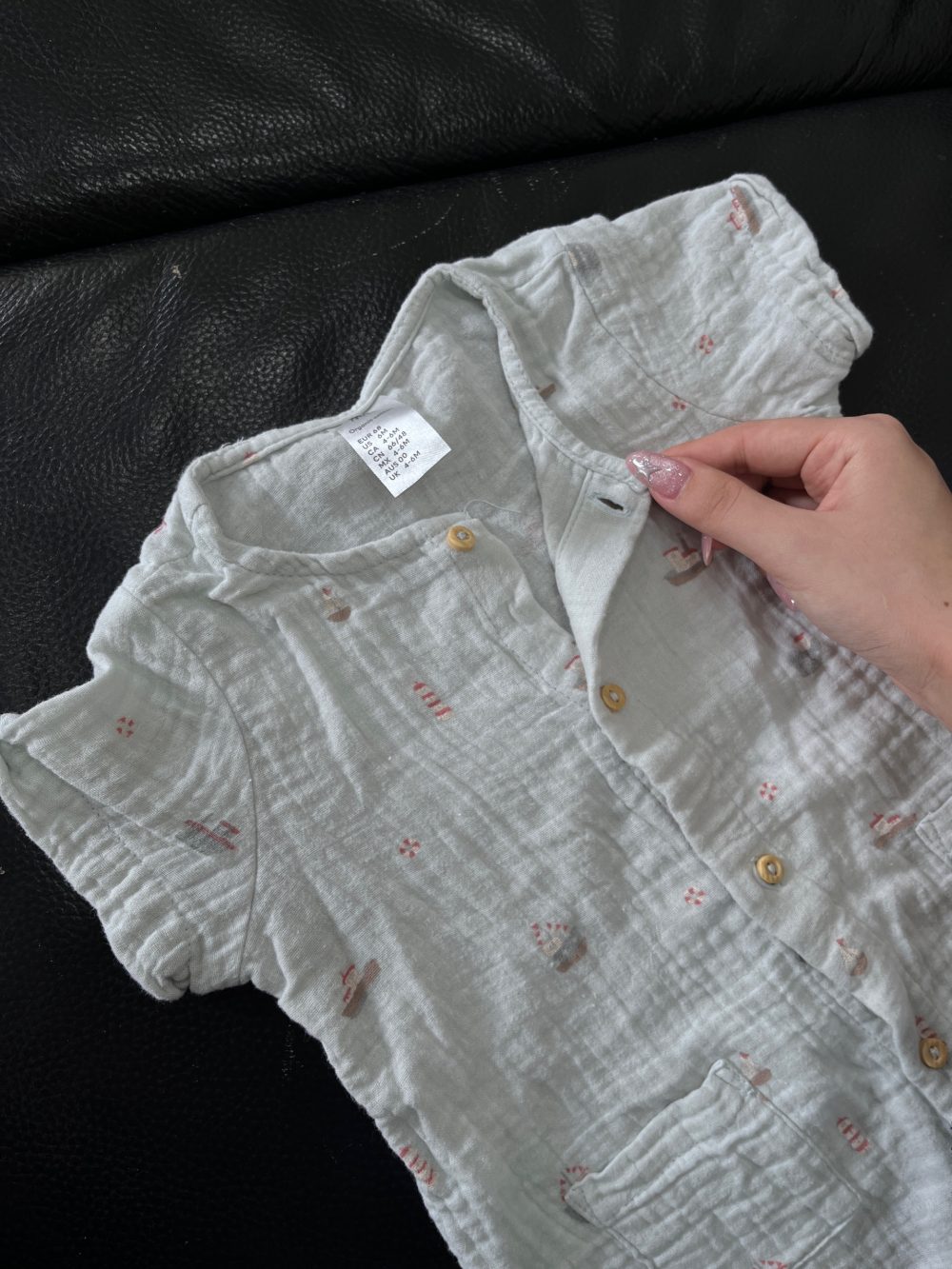 Set 4 bodysuit H&M màu xanh/be (size 2→9m) - Ảnh 23