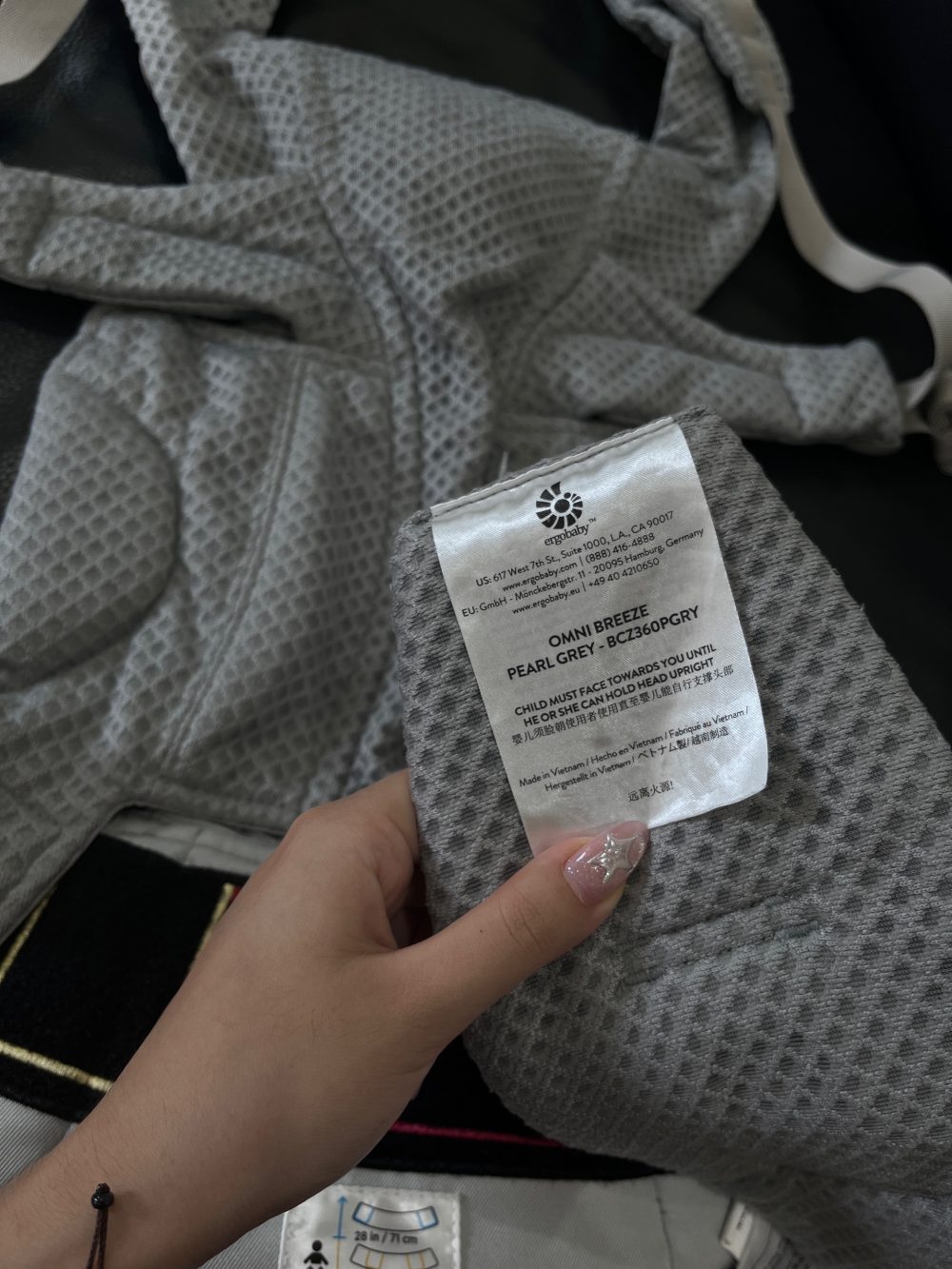 Địu Ergobaby Omni Breeze, Pearl Grey (size: 3kg2→20kg4~ 0→48m) - Ảnh 4