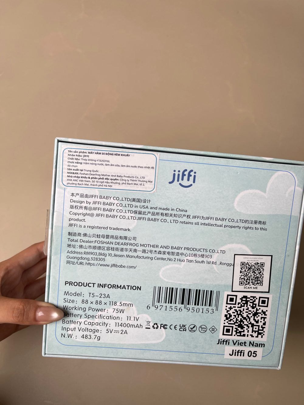 Máy hâm sữa cầm tay JIFFI 5.0, khuấy sữa ( no box) - Ảnh 13