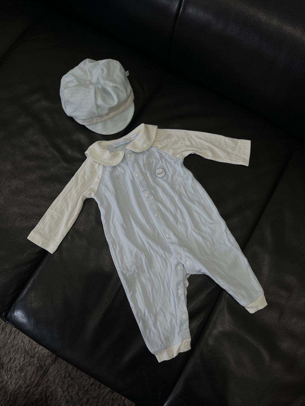 Set body dài Nous xanh phối trắng (size 3→6m) kèm mũ lưỡi trai Nous màu xanh nhạt (size M) - Ảnh 13