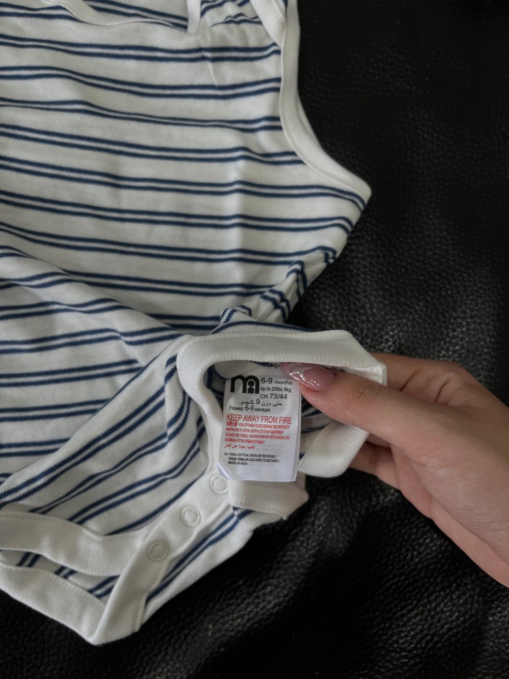 Set 2 bộ bodysuit Mothercare màu xanh kèm bodysuit Carter’s màu xanh (size 6 →9m) - Ảnh 15