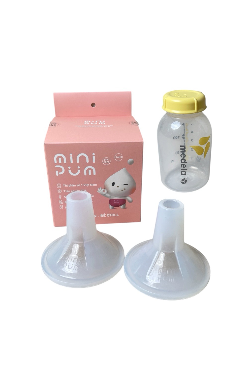98ccdabaf51346f682d408b3987129a2 Phễu minipump kèm bình trữ sữa madela 150ml (full box) - Ảnh 1