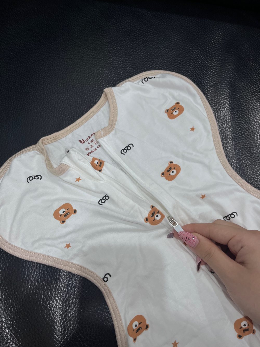 Set 3 nhộng kén ngủ Unbee, 2 màu trắng họa tiết hoạt hình (size 0→3m) & 1 màu xanh (size 0→6m) - Ảnh 10