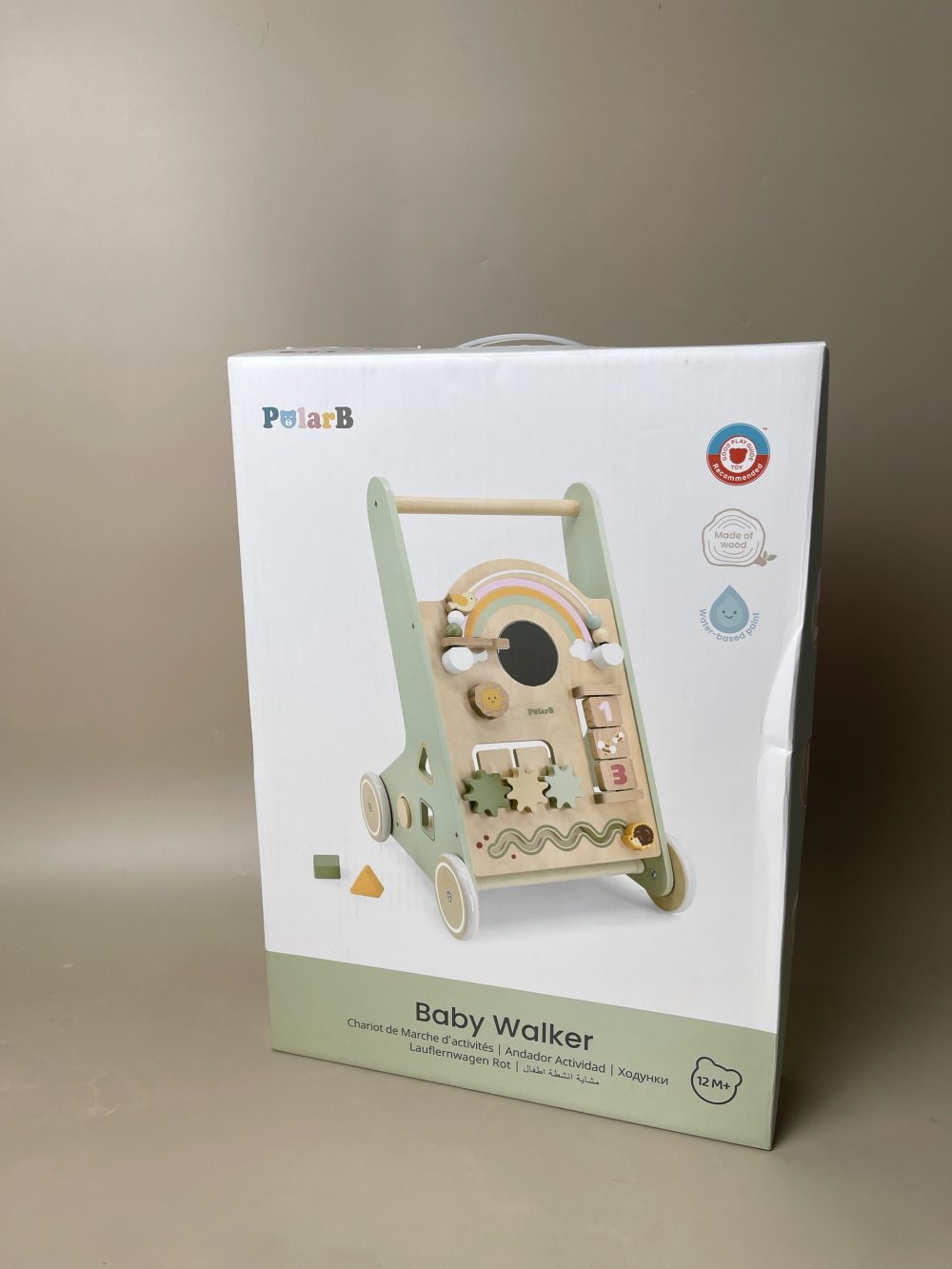 Xe tập đi gỗ PolarB cầu vòng Viga Toys màu xanh ( full box) - Ảnh 7