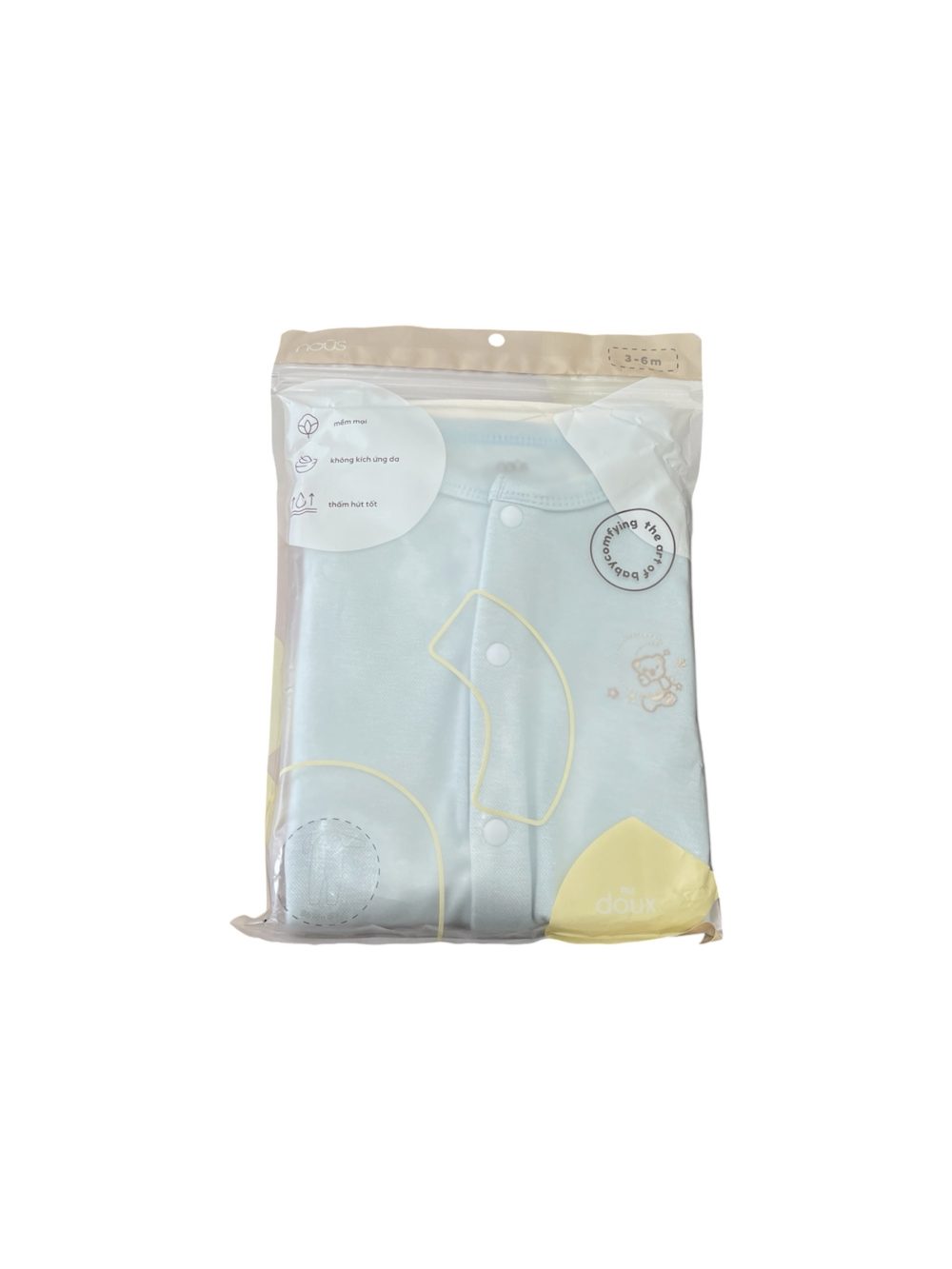 99e6b7dd3b294fa984fa966fa9213b0f Bodysuit dài tay Nous màu xanh dương (size 3→6m) - Ảnh 1