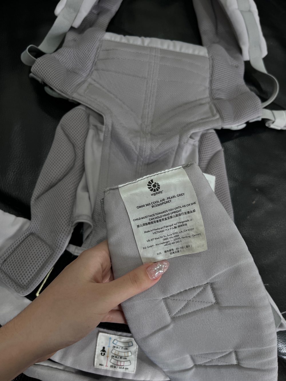 Địu Ergobaby Omni 360 Cool Air Mesh, Pearl Grey ( size:0->48m~ 3kg2->20kg) - Ảnh 21