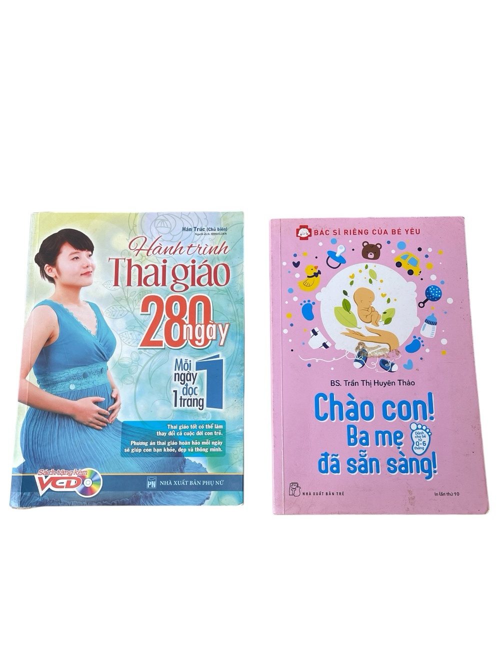 Combo 2 sách chào con ba mẹ đã sẵn sàng và hành trình thai giáo 280 ngày