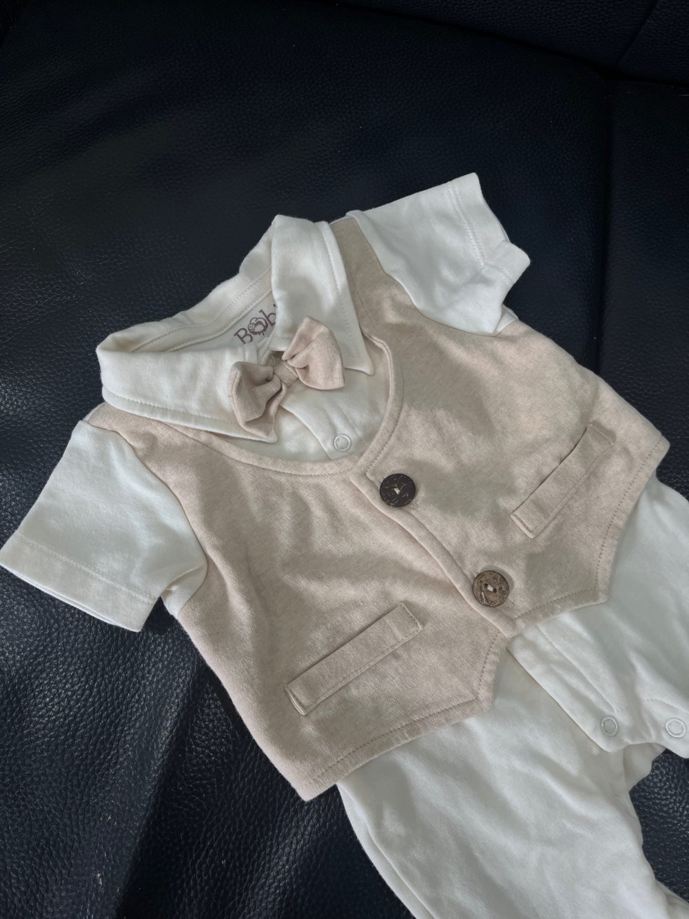 Set bodysuit Bobicraft gile màu nâu kem và bộ quần áo dài tay Boube màu vàng (size 3→6m) tặng kèm ủ quấn Mintuu màu vàng sọc trắng - Ảnh 24