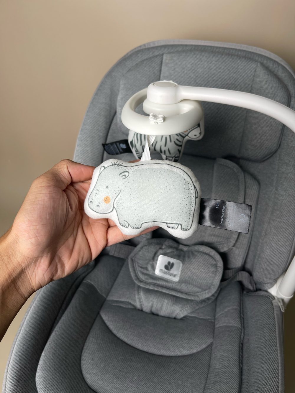 Nôi ru Mastela Baby Bouncer màu xám ( full box) - Ảnh 15