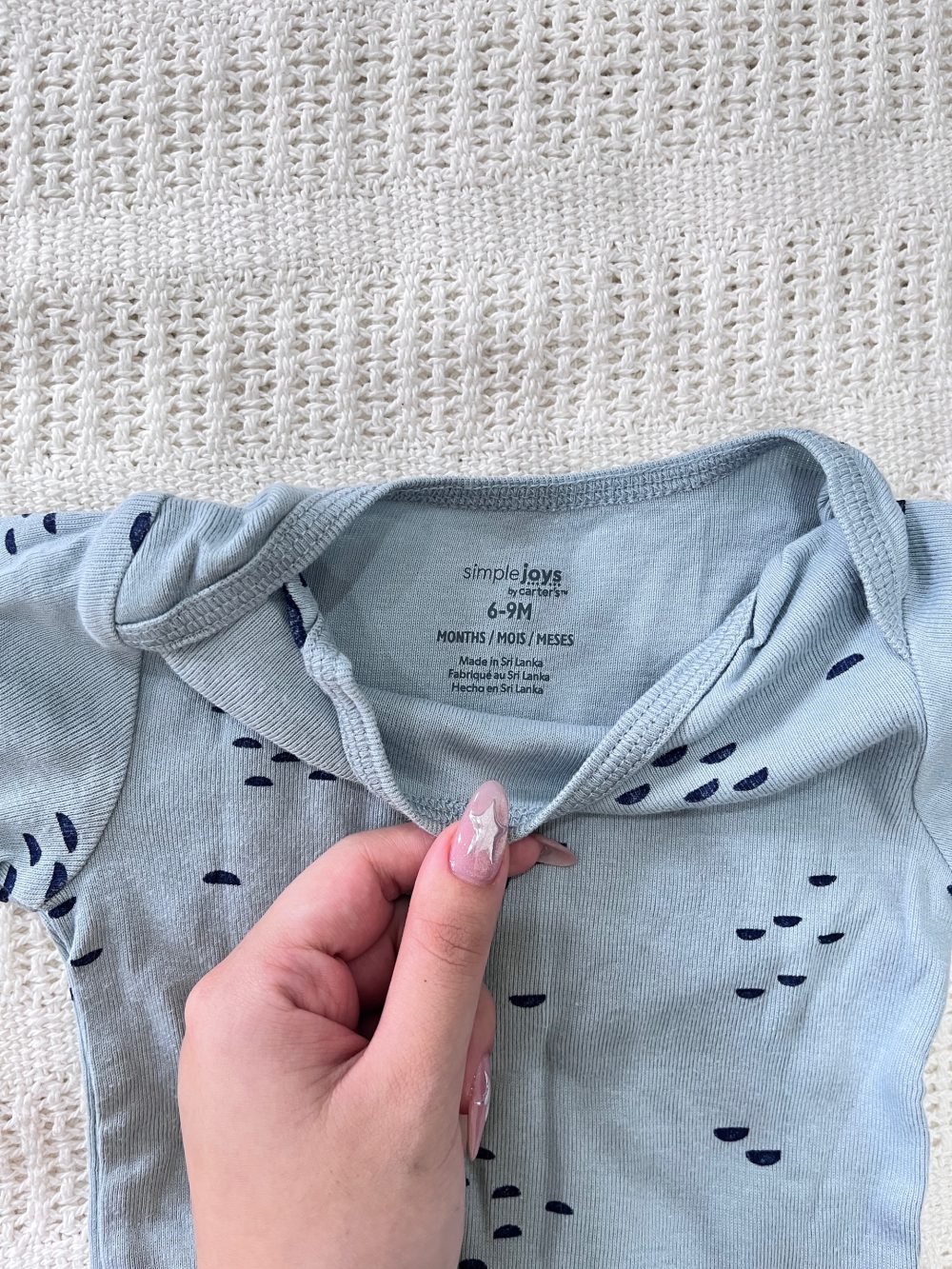Set 2 bộ bodysuit Mothercare màu xanh kèm bodysuit Carter’s màu xanh (size 6 →9m) - Ảnh 8