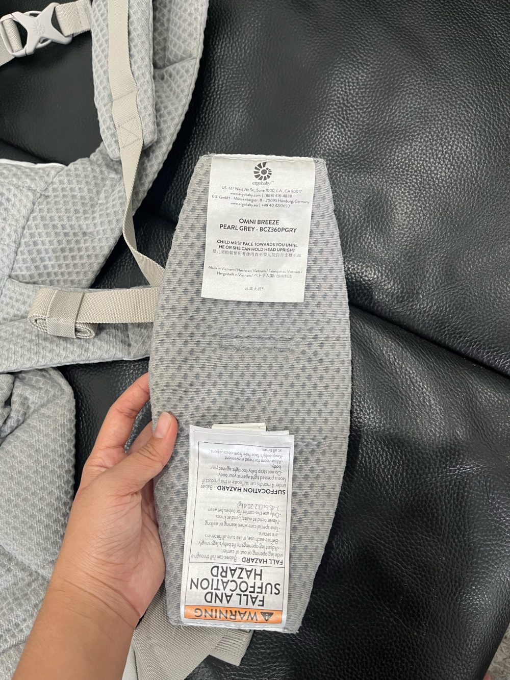 Địu Ergobaby Omni Breeze, Pearl Grey ( Size: 3.2->20kg ~ 0->48m) - Ảnh 2