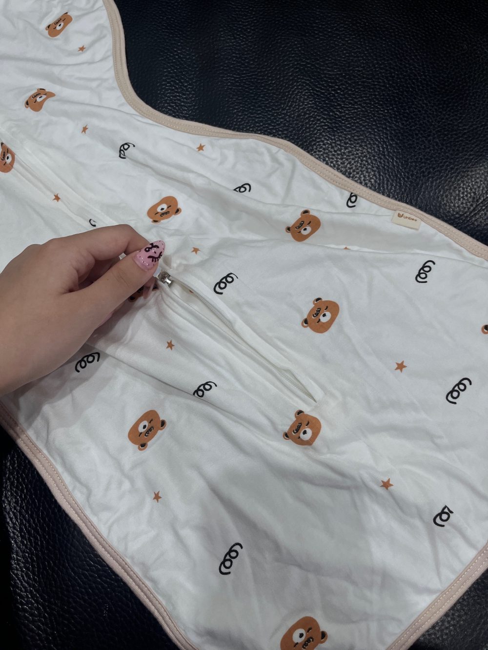 Set 3 nhộng kén ngủ Unbee, 2 màu trắng họa tiết hoạt hình (size 0→3m) & 1 màu xanh (size 0→6m) - Ảnh 9