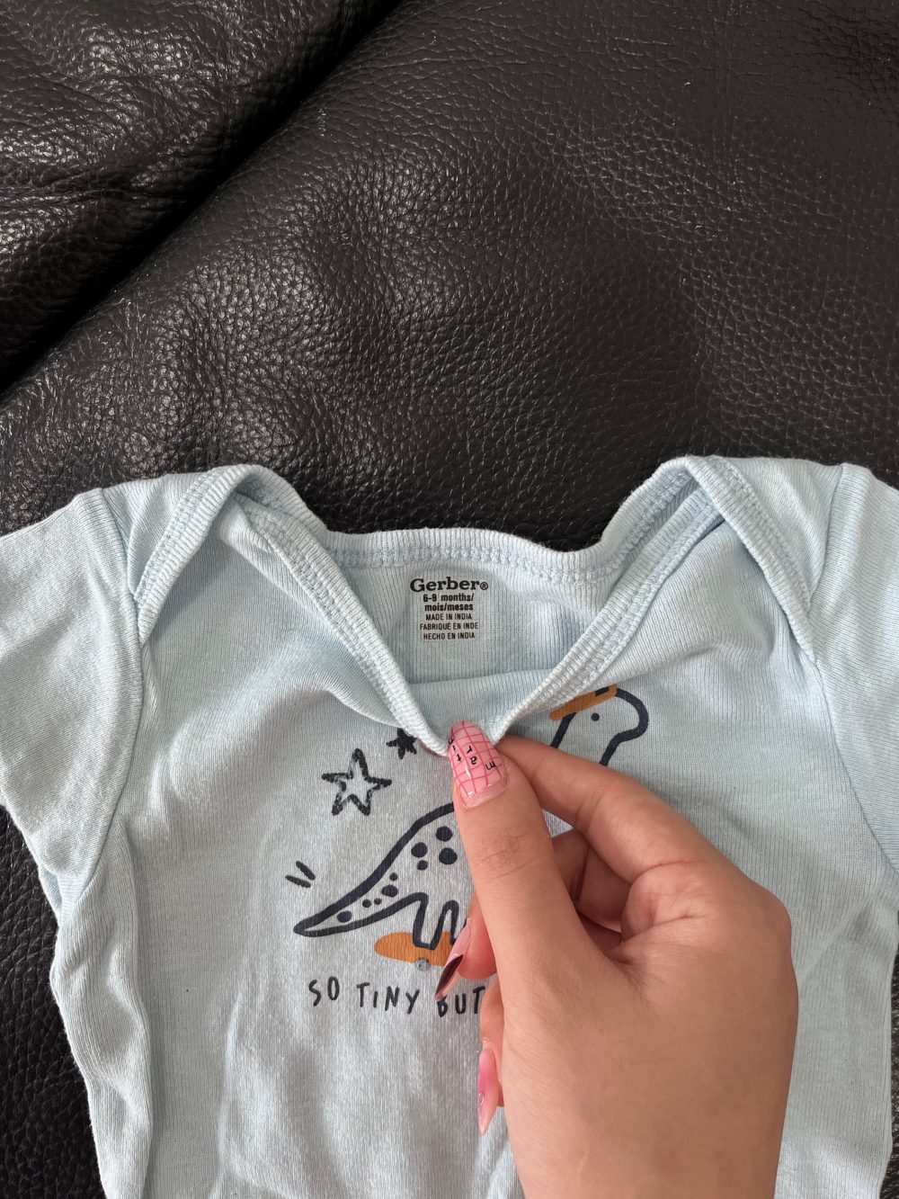 Set 2 bộ bodysuit Gerber màu cam/xanh dương (size 6→9m) - Ảnh 11