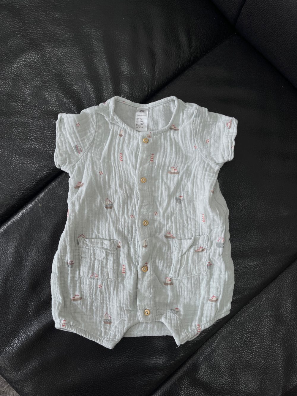 Set 4 bodysuit H&M màu xanh/be (size 2→9m) - Ảnh 30