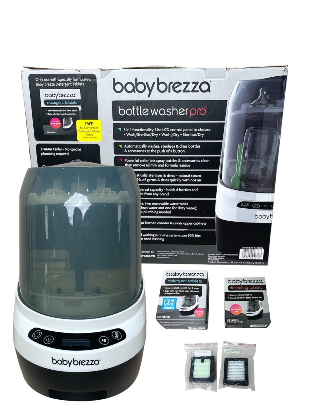 b8c5f788db794a2d9127198049dc1eba Máy rửa bình Baby brezza (full box) tặng kèm viên rửa, viên tẩy cặn và màng lọc - Ảnh 1