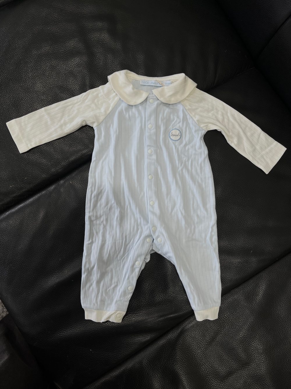 Set body dài Nous xanh phối trắng (size 3→6m) kèm mũ lưỡi trai Nous màu xanh nhạt (size M) - Ảnh 11