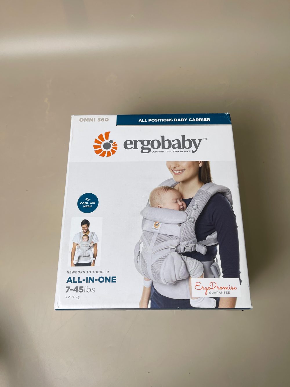 Địu cho bé Ergobaby Omni 360 Cool Air Mesh Pearl Grey (size: 3kg2->20kg ~ 0->48m, full box) - Ảnh 28